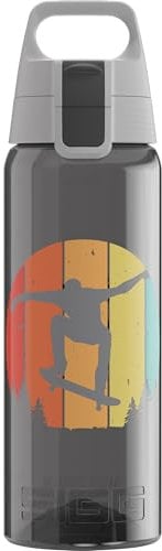 SIGG - Tritan Trinkflasche - Total Color ONE Skate - Für Kohlensäurehaltige Getränke Geeignet - Spülmaschinenfest - Auslaufsicher - Leicht - BPA-frei - Anthracite - 1L