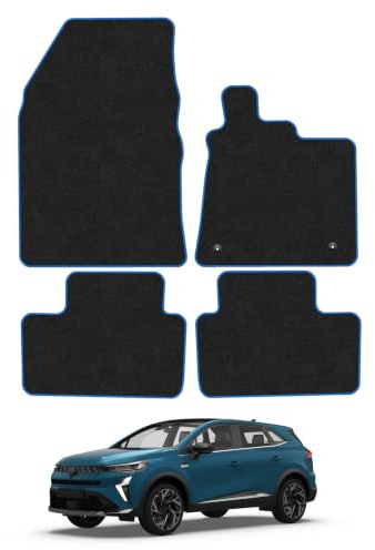 Renault Symbioz (2024+) [Full Hybrid] Carpet Car Mats | Blue Edge Trim Tailored Fit Floor Mats Full Coverage Protection Accessories Easy Clean Anti Slip Made in the UK