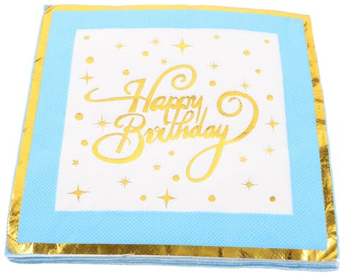 Holibanna 16er Packung Servietten Aus Seidenpapier Bedruckt Mit Happy Birthday Für Geburtstagsfeiern Und Partys