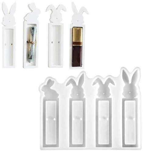Diyxisk Moule Chocolat Paques, 3D Moule Silicone Lapin, Durable Kit Fabrication Bougie, Lapin Paques, Utilisé pour Fabriquer des Reliefs en Plâtre, des Ornements en Résine, Bougies (Type B)