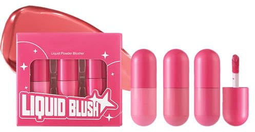 3 Stück Liquid Blush Set Flüssig Rouge Stick Set Natürlich Wasserfeste Langanhaltende Make-up Rougestift Für Augen Und Wangen