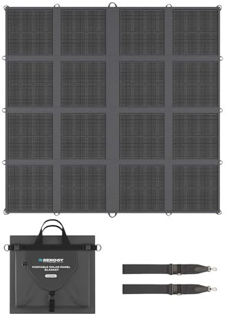 Renogy Panneau solaire portable, couverture solaire pliable de type N 400 W, haute efficacité, panneau solaire léger pour centrale électrique, camping-car, SUV, camion, camping, maison, hors réseau