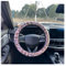 Lenkradbezug Fürs Auto 1PC Auto Ohne Innenring Leopard Print Plüsch Elastische Lenkradabdeckung Und Schulterschutz Auto Lenkradabdeckung(Pink)