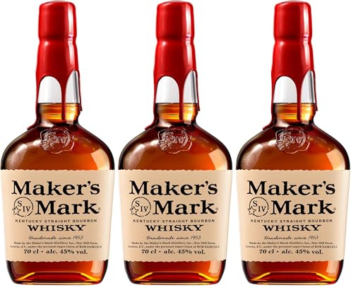 Maker's Mark Kentucky Straight Bourbon Whisky 70 cl (Pack of 3)