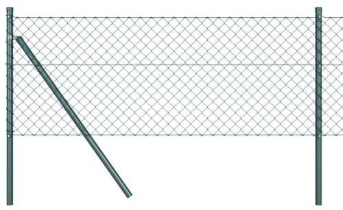 vidaXL Fence Post Green 25 x 0.6 m (40 x 40 mm mesh) Steel and PVC, Garden and Terrace, Metal Fence Post, Outdoor Barrier, Durable Landscape Support, Safety Solution, Weatherproof System