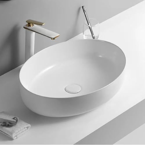 Lavabo Pequeño De Cerámica For Baño, Sobre Encimera, De Porcelana, Ovalado, For Guardarropa Y Balcón.