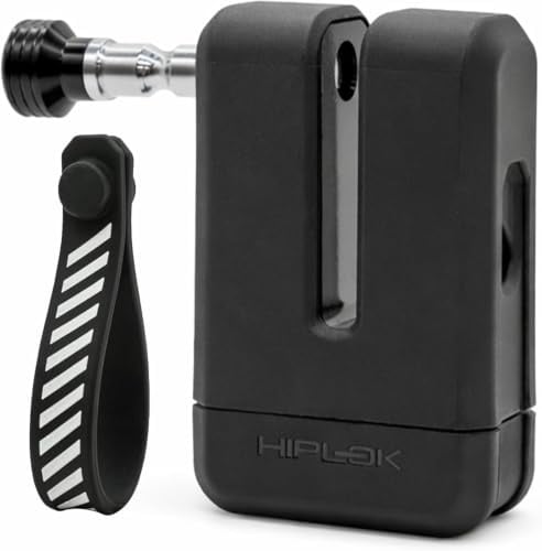 Hiplok MD1000 Motorcycle Disc Lock - Anti Angle Grinder, Sold Secure Diamond and Art 4 Star Rated Security, 12mm Hardened Steel Pin, Carry Case and Reminder Tags Included (Black)