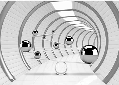 Runa Art Papier peint intissé 3D Kugeln Raum 352 x 250 cm Toison Mur XXL Tableaux Muraux Tapisserie Photo Décoration Murale Salon Chambre Grau 9154011a