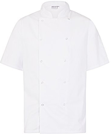 ProLuxe Giacca Cuoco Professionale - Manica Corta - Unisex - vestibilità Moderna - Bianco - L