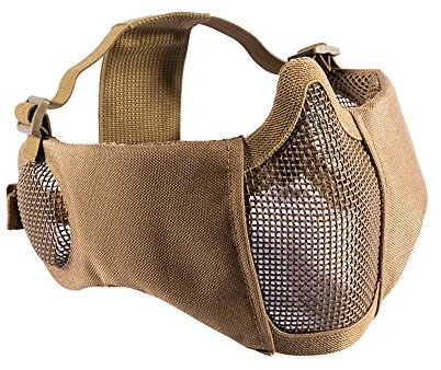 OneOneTigris Máscara Facial Plegable para Airsoft de Malla con protección auditivaTigris Máscara Facial Plegable para Airsoft de Malla con protección auditiva, Color Negro, tamaño 20cm x 15cm