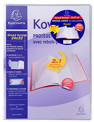 Exacompta 3 Stück Buchschoner 240 x 320 Kover mit 2 Klappen transparent farblos