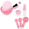 JZK 9 DIY face mask facial mask mixing bowl tool set kit including bowl, spatula, brush, measuring spoons, spray bottle, little pot, sponge, pink