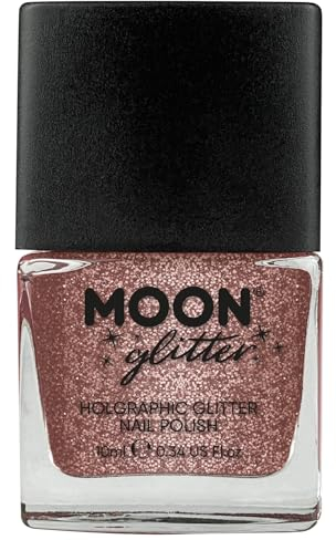 Holographischer Glitzer Nagellack von Moon Glitter - 10ml - Roségold