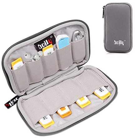 BOJLY Hard Drive Case, External Protective Storage Carrying Case Bag for Portable HDD SSD | Lightweight Protective |Waterproof Electronic Accessories Organizer Holder for USB Key, Earphone Cable,Grey