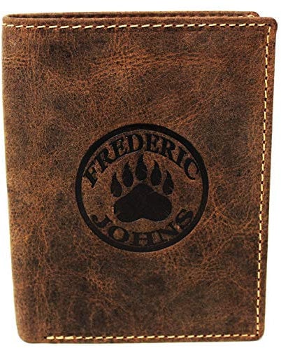 Frédéric Johns Geldbeutel Herren Leder I Geldborse Herren RFID Schutz I Portemonnaie für Männer I Vintage Geldbörse (Brun)