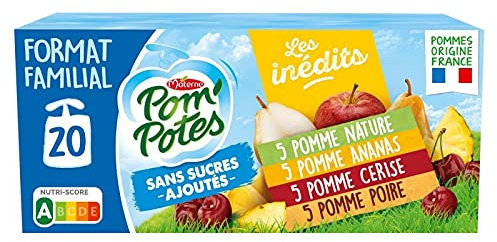 MATERNE - Pom'Potes Sans Sucres Ajoutes Multivarietes 1800G - Lot De 3 - Vendu Par Lot