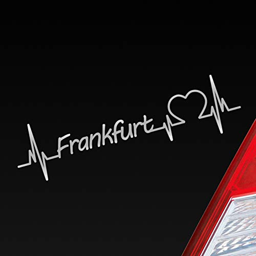 Hellweg Druckerei Auto Aufkleber Frankfurt Herz Puls Stadt City Liebe Love ca. 19 x 5 cm