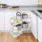 XEMQENER Kitchen Blind Corner Pull-Out Shelving Unit Organizer 2 Tiers Swing Tray for 900-1000mm Cabinet