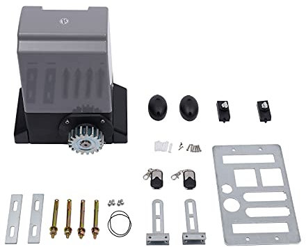 550W Kit Motor Puerta Corredera 1200 KG Motores para Puertas Correderas, Kit Motor Puerta Garaje Kit Motor Puerta Xorredera, 2 Control Remoto, Corredera para Puerta de Jardín