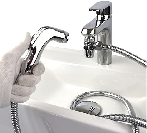 Xcel Home Chrome Portable Travel Doccetta Per Doccia | Spruzzatore in Acciaio Bidet Bagno Musulmano Shattaf Shower Head Per Il Bagno | Kit Doccia a Mano Per L'igiene | Perfetto Per Viaggiare - 1 Set