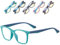 Musivon Kinder Brille Ohne Stärke-Anti Blaulichtfilter Brille Kinder Blaufilter Spiel Computer Brillen für Mädchen Junge mit Gläsern 4-14 Jahre(Blau)