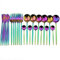 24 Stück Titanium Regenbogen Gräubel BESTECK, 24 Stück Bunte Besteck Set, Multi Farbe Besteck Set Besteck, Service für 6 (Rainbow)