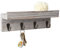 BESTOOL Mini Schlüsselbrett, Holz Schlüsselhalter, Schlüsselregal/Schlüssel Organizer/Hakenleiste mit Ablage, Wandorganizer mit 4 Metallhaken (Grau)