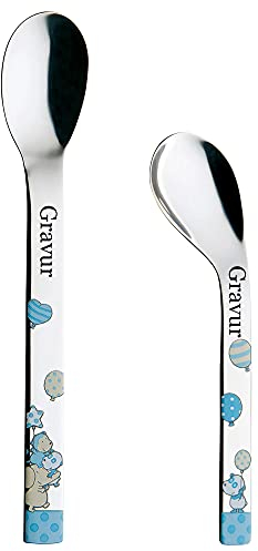 Kinderbesteck Cucchiaio per bambini con incisione personalizzata, nome su posate/cucchiaio per il cibo, Acciaio inossidabile,