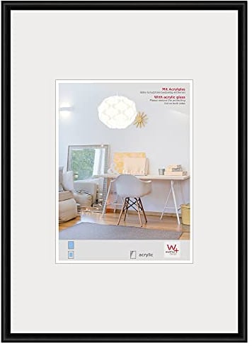 walther design Cadre photo Walther Design noir 60 x 90 cm avec verre d’art, cadre en plastique New Lifestyle KVX090B