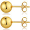Kugelohrringe Glänzende Gold Kugel Ohrstecker 5mm Kugelohrringe Gold Damen Sterlingsilber Kugel Ohrstecker,Damen-Ohrstecker,Ohrstecker Kugel Weißgold,Ohrringe Kugel Silber Damen,Ohrringe Gold Kugel