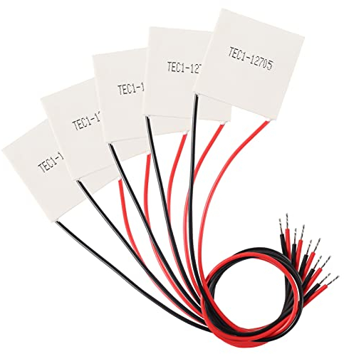 DORHEA 5Pcs TEC1-12705 Aluminium Thermoelektrischer Kühler 40 mm x 40 mm Peltierplattenmodul für Halbleiterkühlung