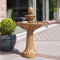 Festive Lights Fontaine solaire de jardin Queensbury de 85 cm – Bain d'oiseaux classique en cascade à 3 niveaux, effet pierre marron, résine résistante aux intempéries IP44, décoration extérieure