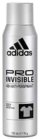 adidas, Pro Invisible Deodorante Spray Anti-traspirante Uomo, 72 ore di Protezione, Formula Vegana e Senza Alcol, 150ml