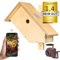 Kamera im Vogelhaus Nistkasten mit WLAN-Kamera. Autark & wetterfest, mit idealem Lichteinlass für störungsfreie Brut, mit HD Video, Ton, 64 GB Speicher, Infrarot LEDs, inkl. App für iOS & Android.