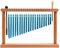 Tisch-Windspiel, 20 Töne, Glocke, Musik-Percussion-Instrument mit Schlägel, Blau