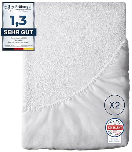Dreamzie Protector Cuna 120x60 Impermeable para Bebés (Lote de 2) – Protector Colchon Suave e Hipoalergénica – Transpirable – Certificado Oeko-Tex