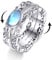 POPLYKE Mondstein Fidget Ringe für Angst 925 Sterling Silber Mondstein Spinner Ringe für Damen Anti Stress Stimmung Ringe Geschenke Band Breite 8#