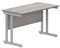 Office Hippo Essentials Rectangular Writing Computer Work Place, Home Office Desk with Cable Port Management, Alaskan Grey Oak, 120x60cm