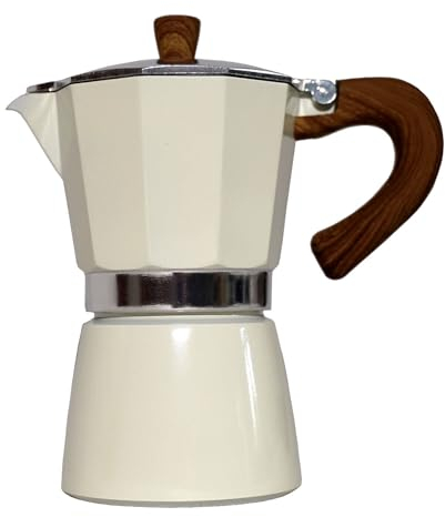 KRISEN-PROVIANT Karlspace Premium-Espressokocher Kaffee Aluminium für 6 Tassen - in verschiedenen Farben - Herdplatte, Espressokocher, Italienischen Kaffee, Moka-Kanne Kaffeebereiter Aluminium (Weiß)