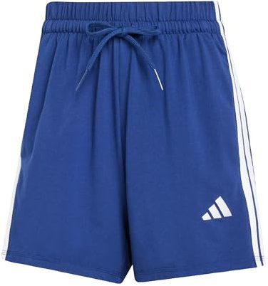 adidas Damen Essentials 3-Stripes Cotton Shorts, Dark Blue/White, S