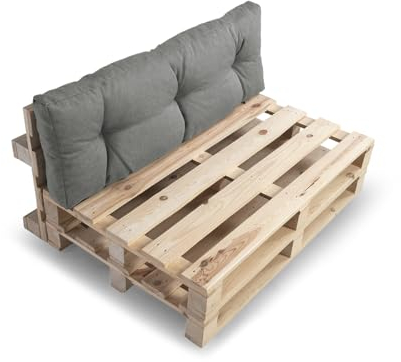 Favre, Palettenkissen Palettensofa Palettenauflagen Outdoor Kissen Garten Kissen Gesteppt (Grau, Rückenlehne 120x60)