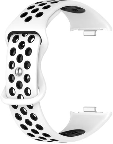 Panda Bobo Mesh Strap for Xiaomi Redmi Watch 4 Watch Silicone Replacement Mesh Sport Band Double Colour Strap (White+Black)