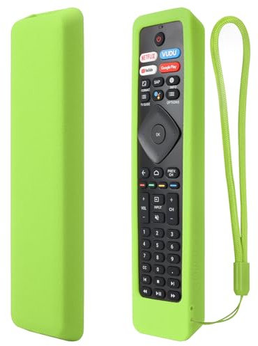 YiBiChin Silicone Remote Case ONLY for Philips Android TV Remote Control RF402A-V14 NH800UP URMT47CND0 BT800 URMT26RST004, Remote Cover Washable, Shockproof - Glow Green