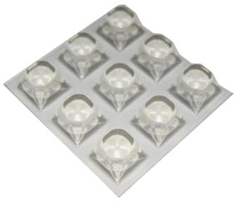 Paracolpi Adesivi Quadrati Trasparenti 20 X 20 Mm. Spessore 13,2 Mm. - 9 Pz.