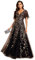 Ever-Pretty Abiti da Ballo Linea ad A Scollo a V per Cerimonia Sera Damigella Lungo con Paillettes Donna Viola Scuro 40