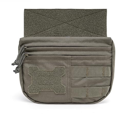 TSPRO Vert Pochette Tactique Molle Multifonctionnelle avec Plusieurs Compartiments avec Un Panneau à Scratch, Adaptée pour Les Ceintures, Gilets Tactiques et Systèmes de Sangles de Poitrine