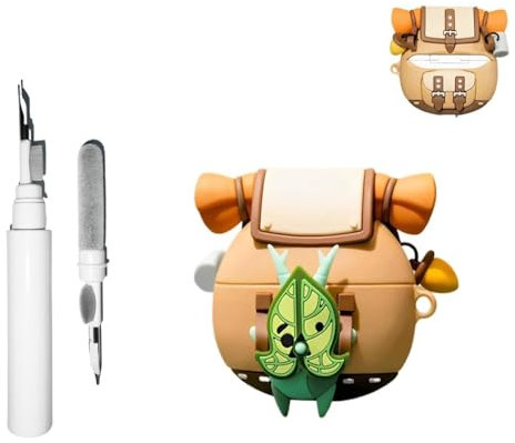 [3 in 1] Silikon Korok Hülle Kompatibel mit Airpods 4 mit Schlüsselbund, Cute Anime Yahaha Schutzhülle mit Reinigungsset Kompatibel mit AirPods 4 mit Aktiver Geräuschunterdrückung