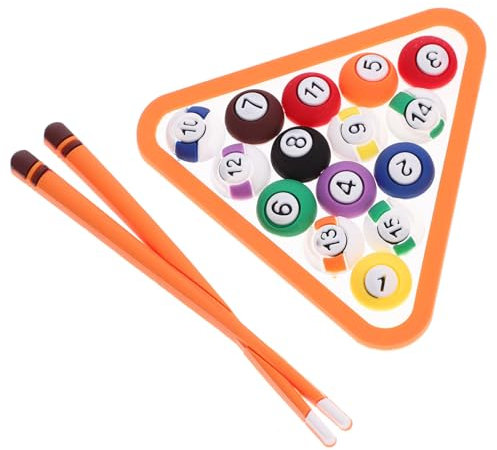 COLLBATH 2 Sätze Pool-Kuchen Dekorieren Miniaturdekoration Billardtisch Ornament Billardkugel-kuchenaufsatz Billard-themendekor Geburtstagsdekoration Ornamente Weiches Gummi Colorful