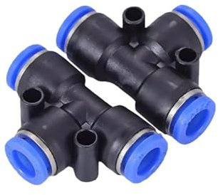50PCS PE Air Connectors 4 6 8 10 12MM PEG Pneumatic Fitting Slip Lock Tee 3Way Pipe Water Hose Tube Quick Connector OSBCMZGE(PE-4)