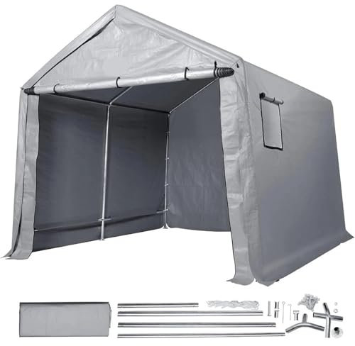 Carport PortáTil Exterior Cobertizo portátil de almacenamiento for exteriores, 10 x 10 x 8,5 pies, carpa de almacenamiento instantánea resistente, cobertizo con lona, ​​cobertizo for cochera Para Coch